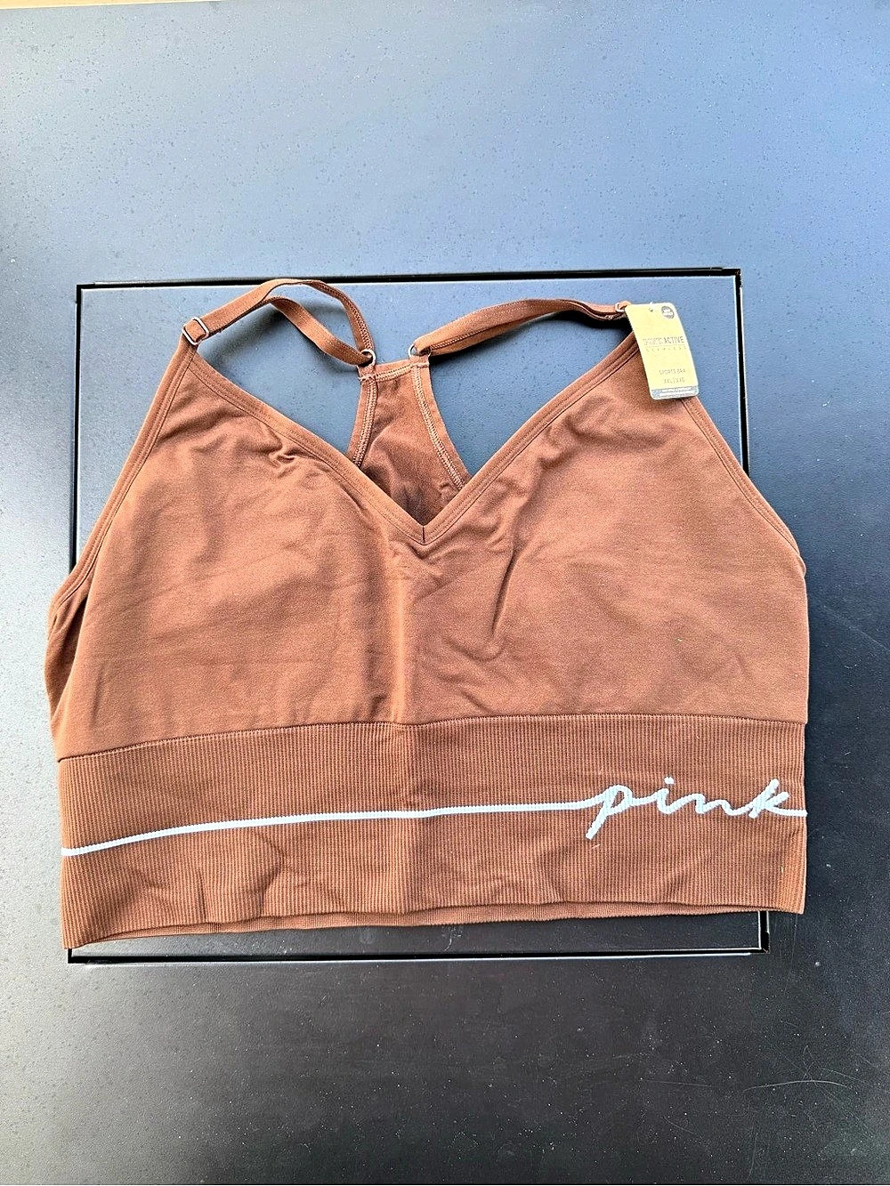 Pink Active Sports Bra in Brown Size XXL NWT